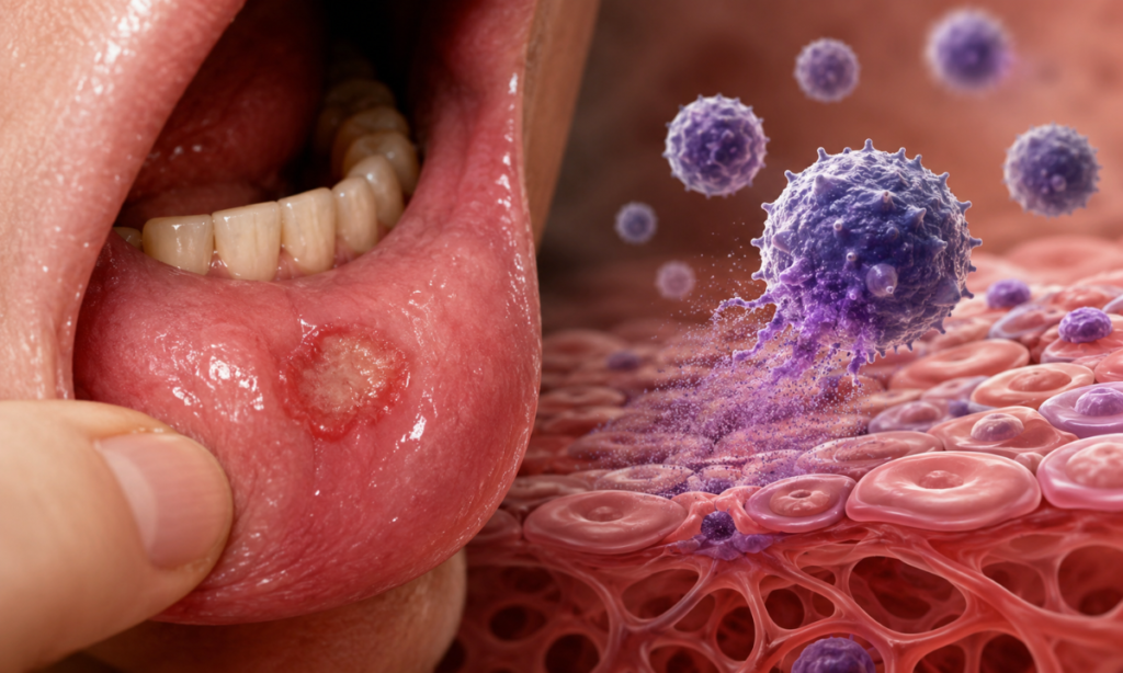 Oral immune response illustration