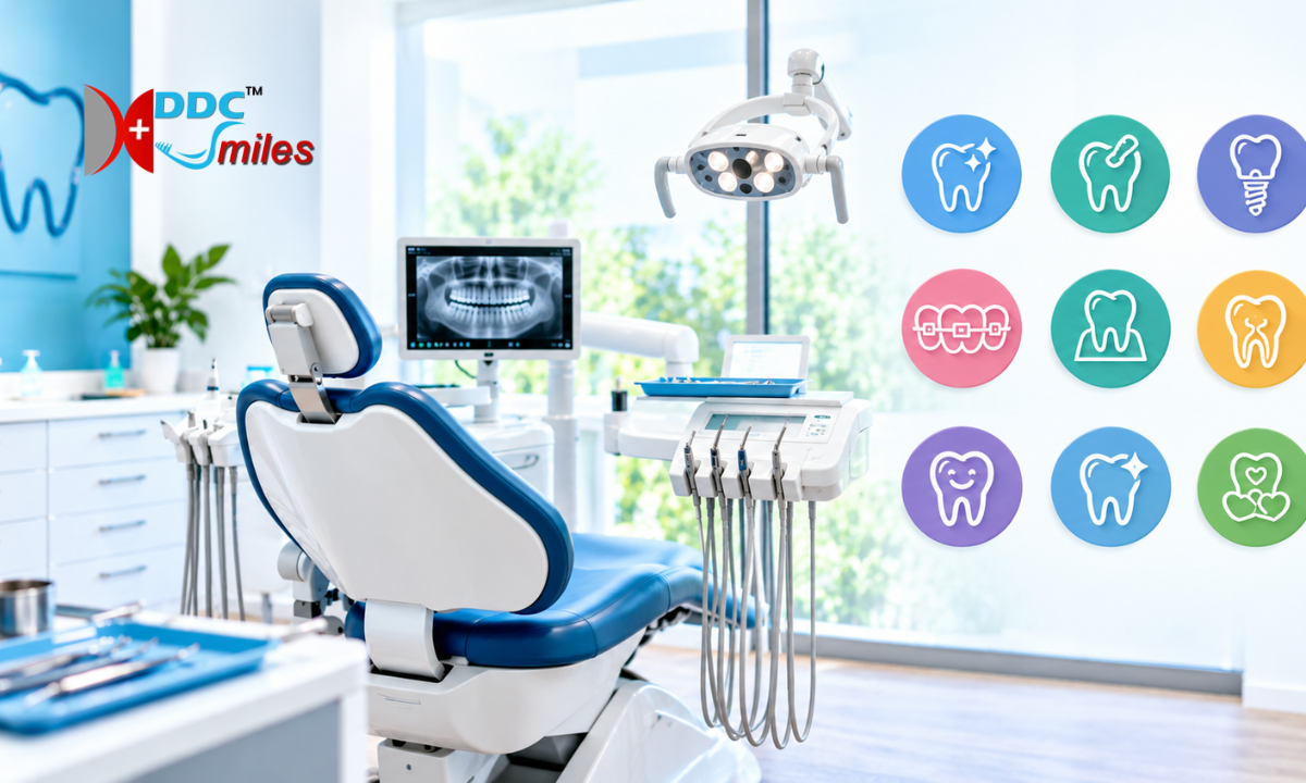 Complete dental care with multiple treatments in one clinic