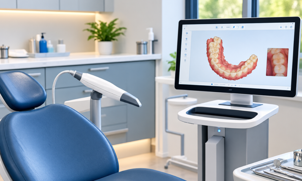 Intraoral scanner for comfortable and accurate dental care